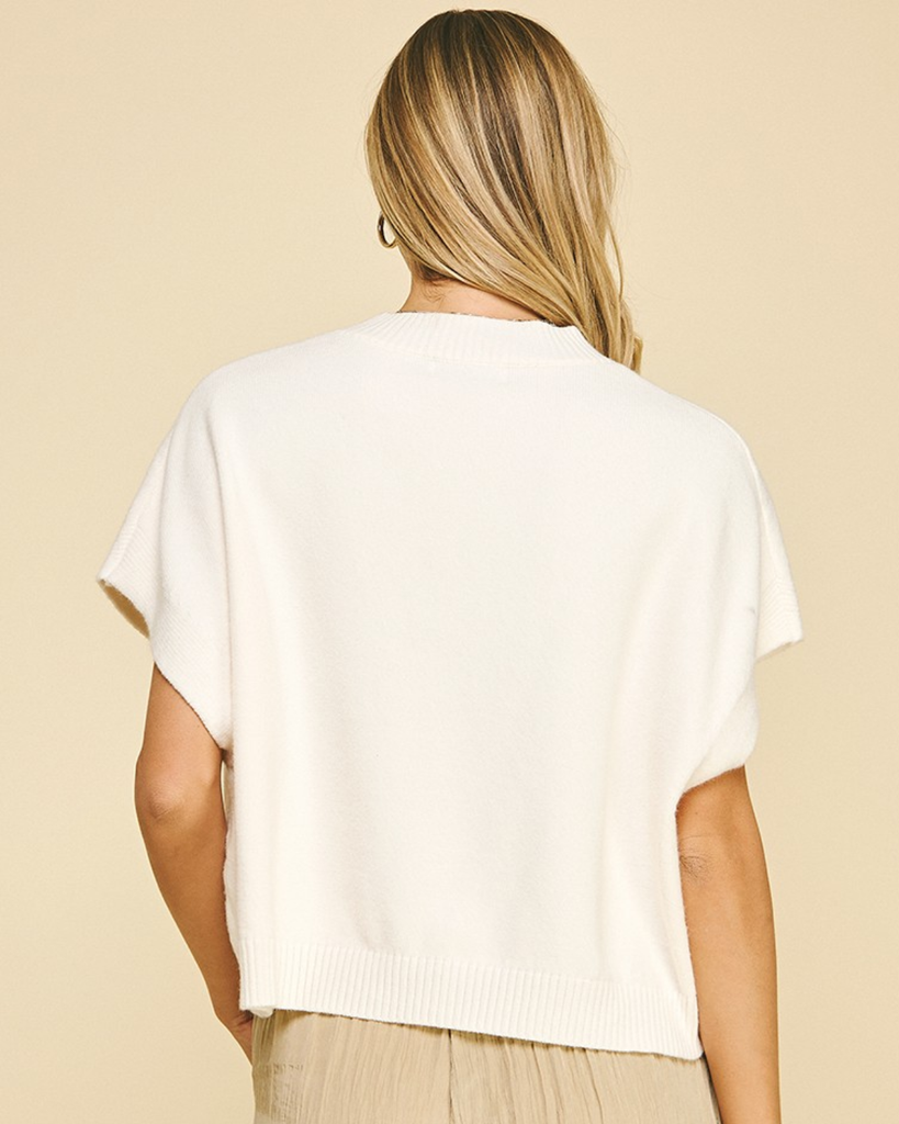 Dropped Shoulder Top - Ivory – She She Boutique