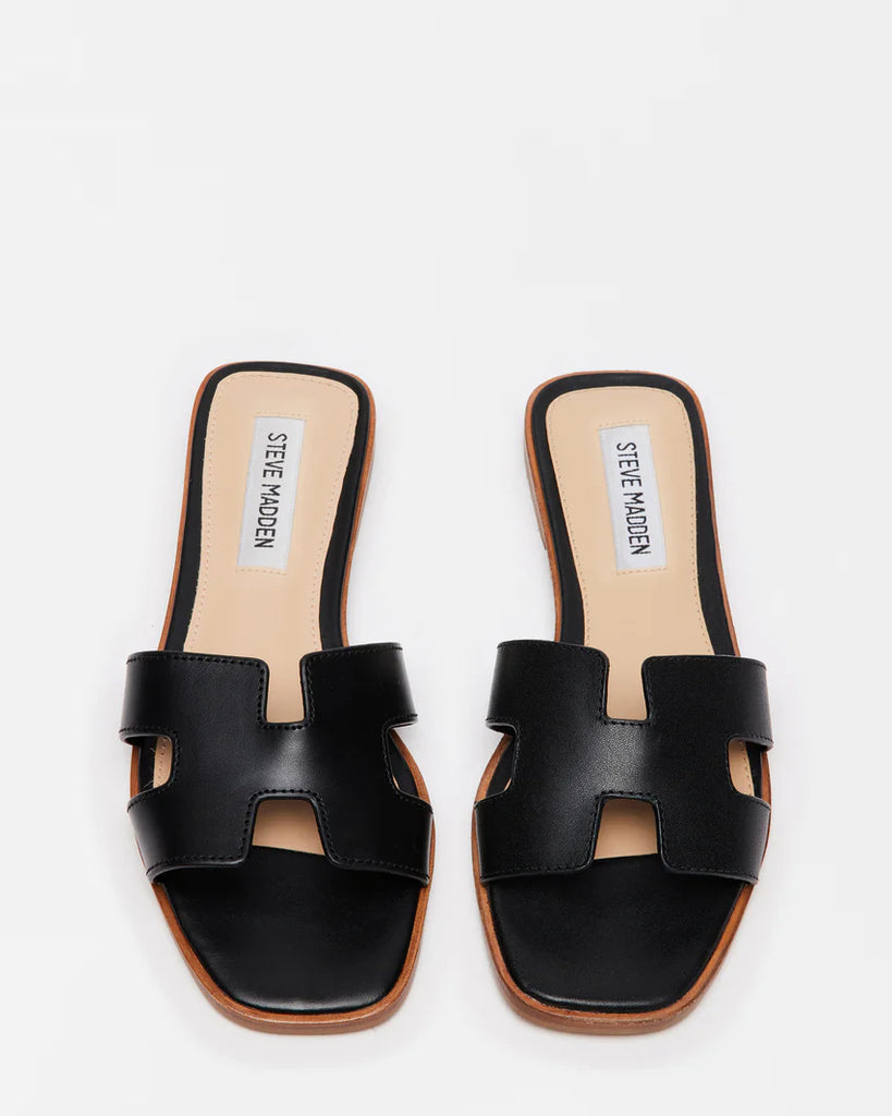 Steve Madden Hadyn Sandals Black Leather – She She Boutique
