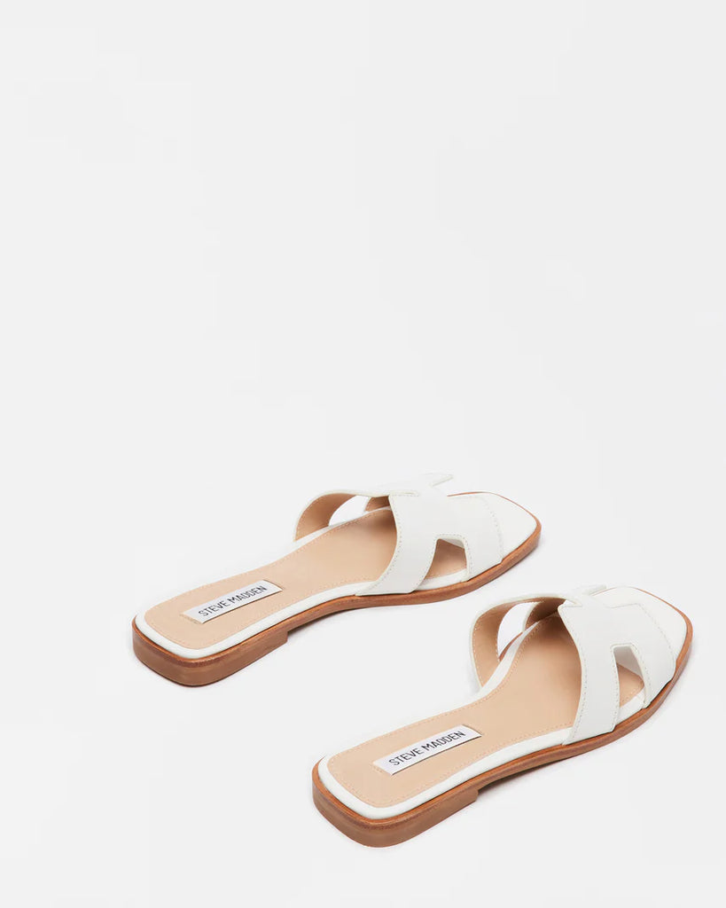 Steve Madden Hadyn Sandals - White Leather – She She Boutique