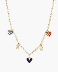 Gorjana Campbell Heart Charm Necklace - Gold/Blue - FINAL SALE