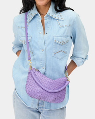 Clare V. Petit Woven Diagonal Moyen - Jacaranda