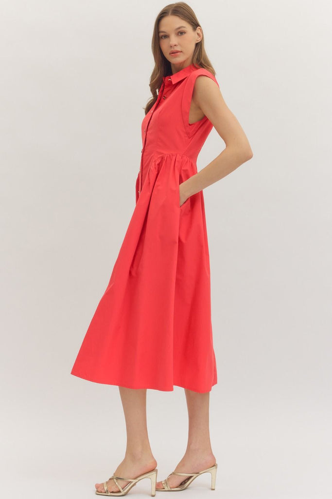 red dress with gold buttons Button Corset - Color:BV980