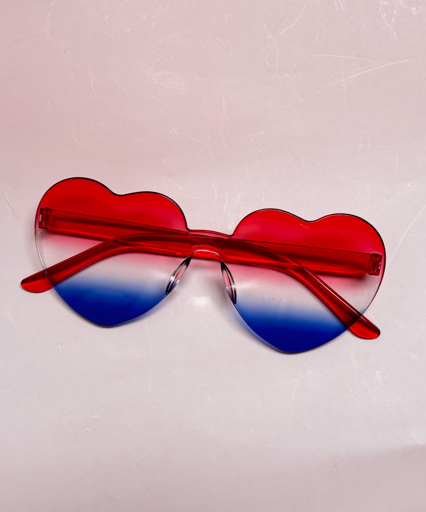 Heart Sunglasses Red White Blue She She Boutique