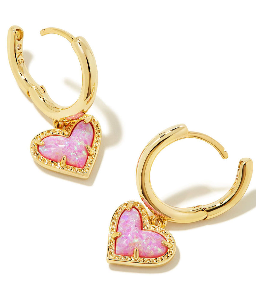 Ari heart gold store huggie earrings