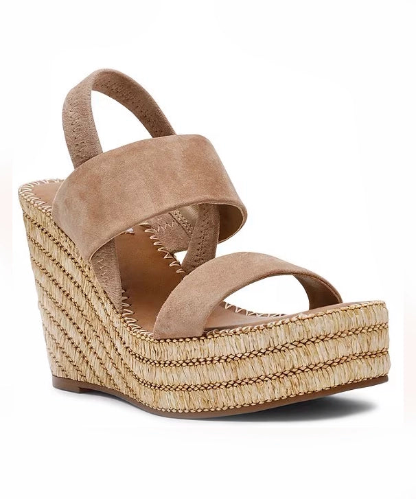 Steve Madden Contessa Wedges - Sand Suede – She She Boutique