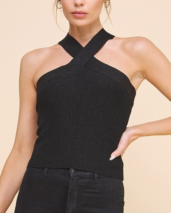 Twist Halter Top - Black - FINAL SALE – She She Boutique