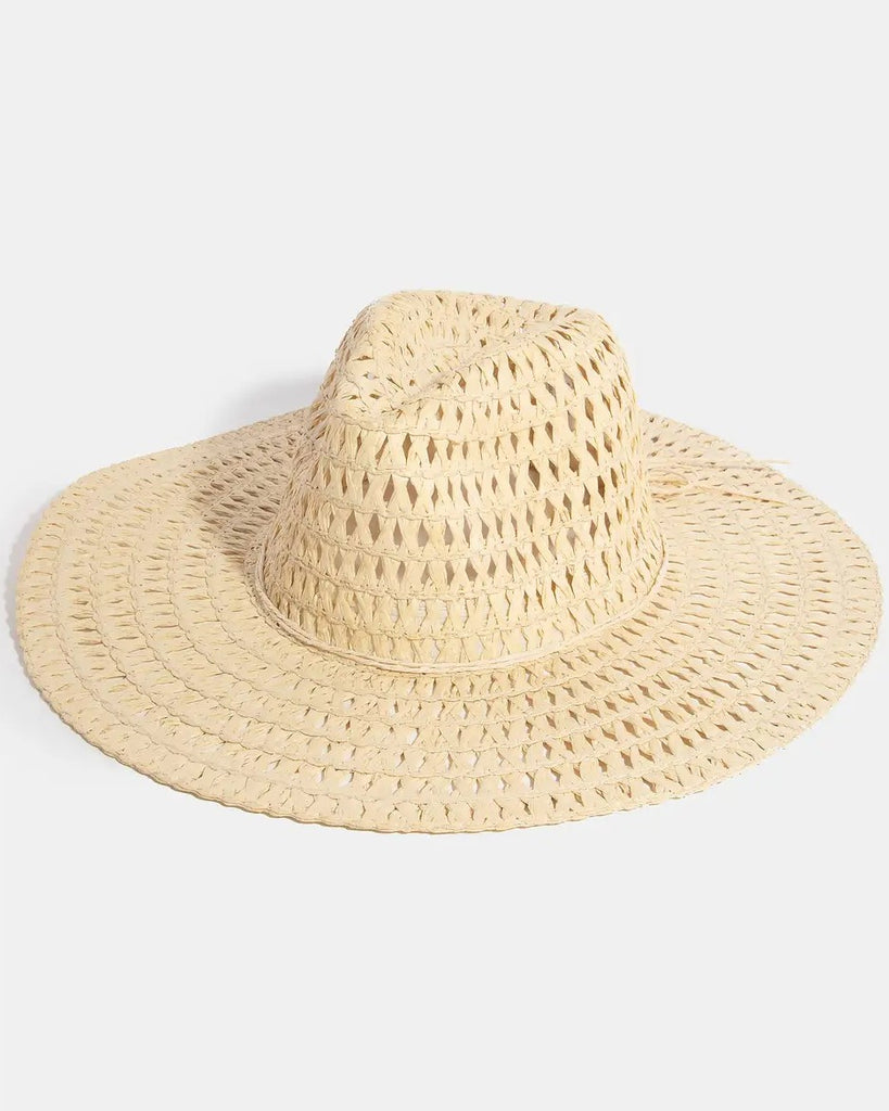 Straw Braid Floppy Hat - Ivory – She She Boutique