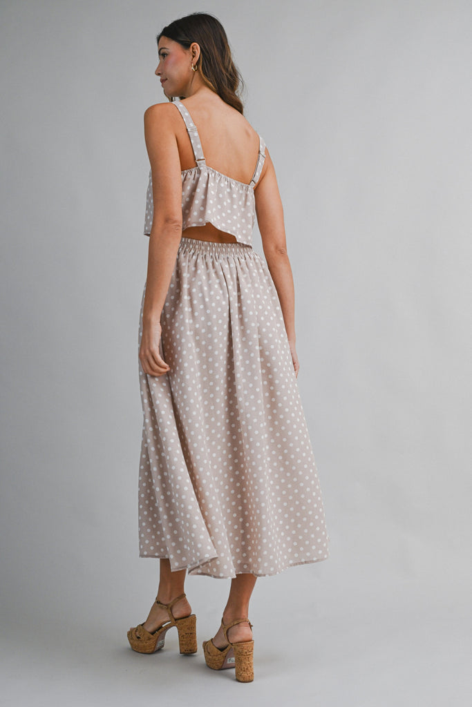 Polka Dot Top and Skirt Set - Mauve – She She Boutique
