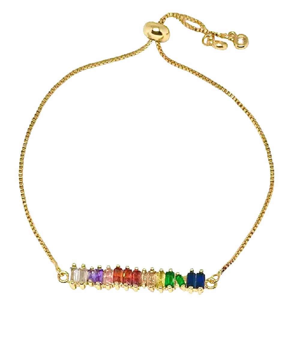Rainbow Bar Chain Bracelet