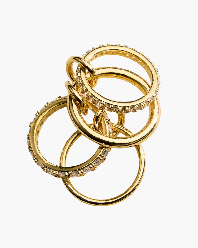 Interlocking Ring Set CZ Interlocking Ring Set - Gold – She She Boutique