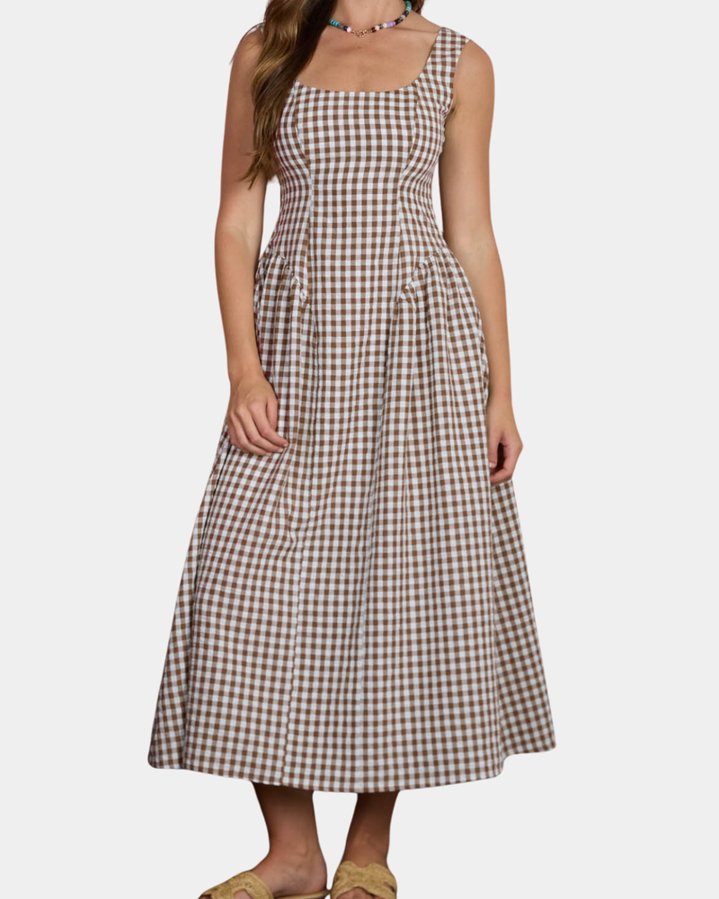 fashion jean dress Indigo Denim Safari dress with Floral Precision Cut Skirt main image 1