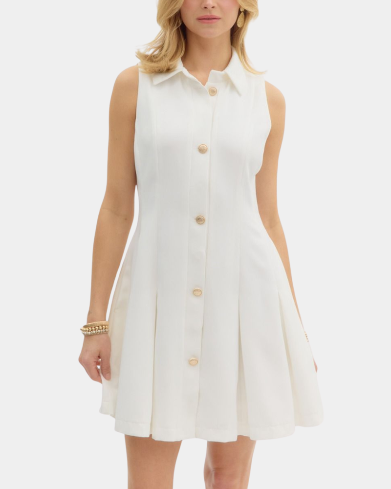 golden buttoned mini dress Golden Thread Pearl Button Mini Dress Women Elegant Half-high Collar Waist Cinching Short Dresses