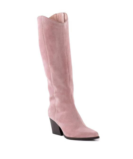 Blush pink knee outlet high boots