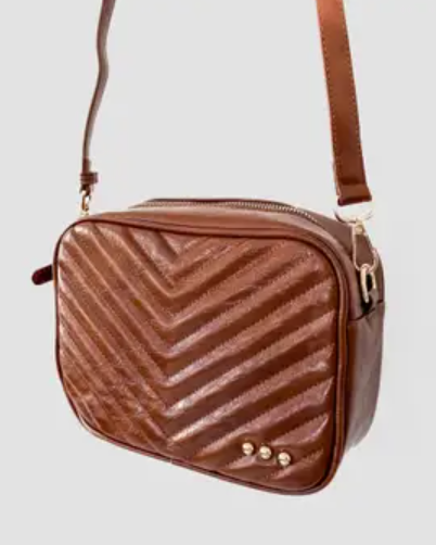 Coco Quilted Camera Crossbody Bag - Mocha – She She Boutique