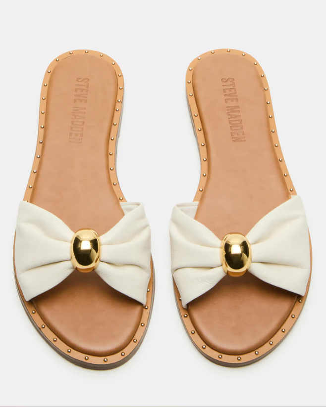 Steve Madden Dipsy Sandals - White Leather – She She Boutique