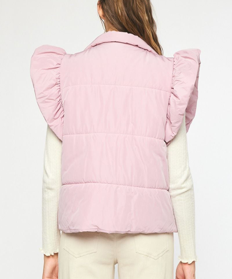 Blush Pink Puffer Vest  Pink vest outfit, Blush pink vest, Vest outfits