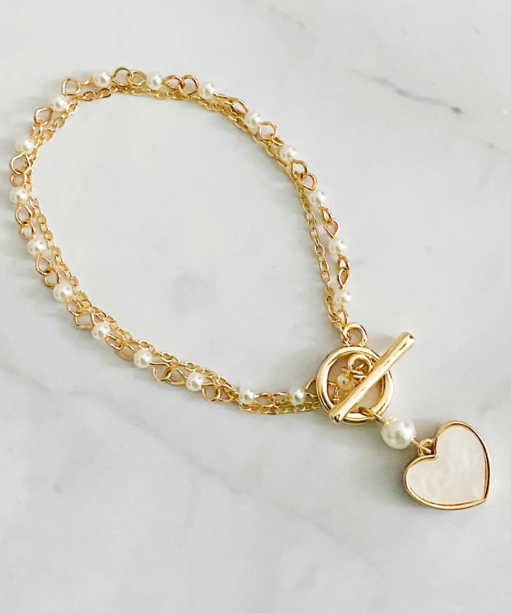 Gold heart bracelet paparazzi deals