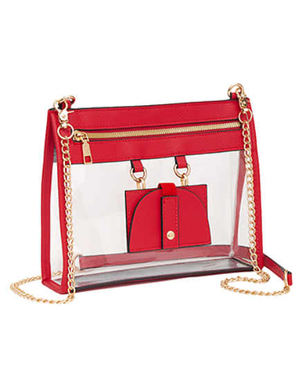 Clear Stadium Bag Red She She Boutique