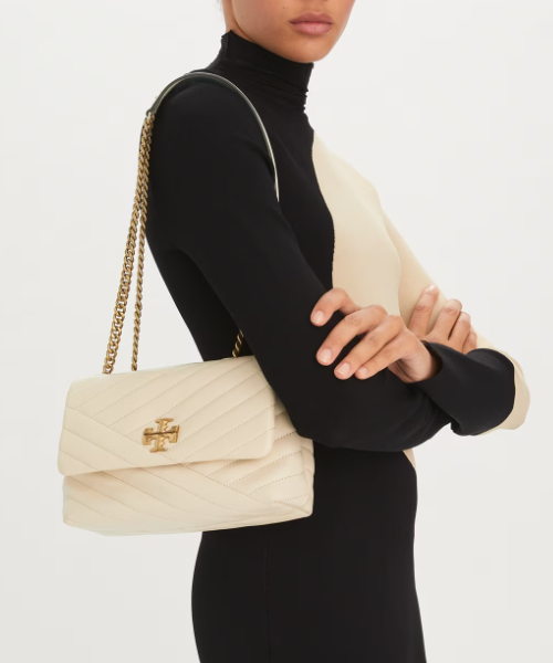 Tory Burch Small Kira Chevron Convertible Shoulder Bag - New Cream – She  She Boutique