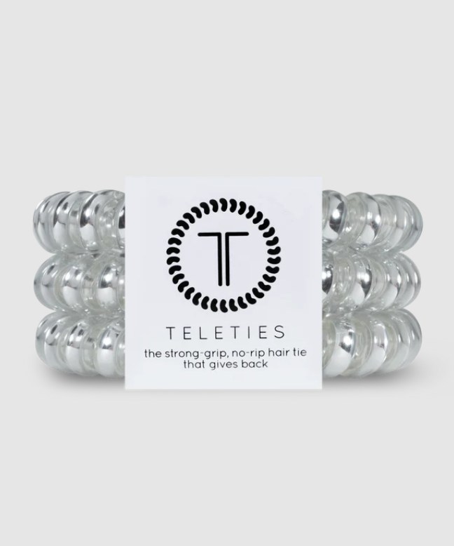 Large Coil Hair Tie Set Electric Silver She She Boutique